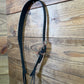 CH08 Cheaney Black Slit Ear Headstall