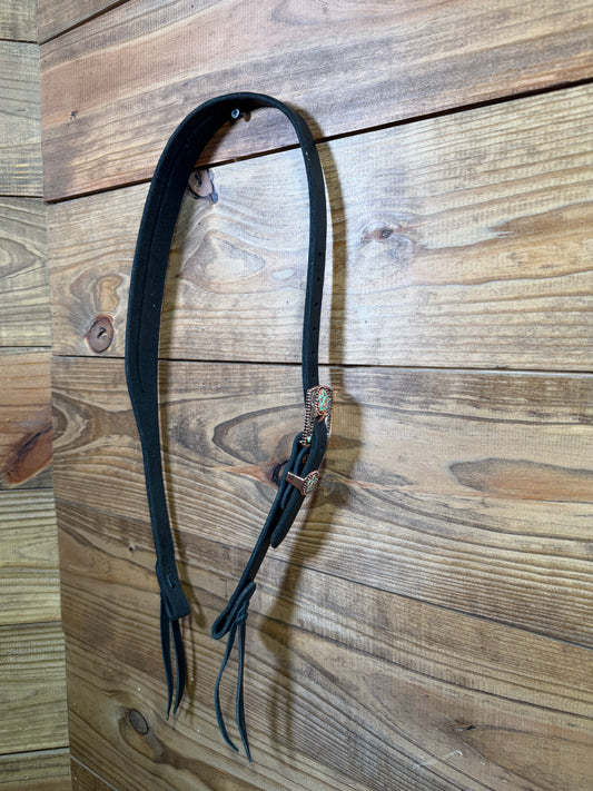CH08 Cheaney Black Slit Ear Headstall