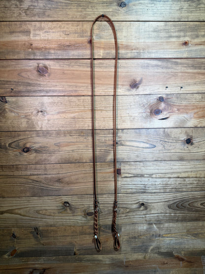 KW Leather 8ft Roping Reins Rings