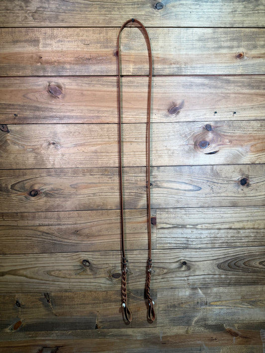 KW Leather 8ft Roping Reins Rings