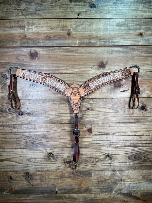 BC43 3 Piece 3" Trent Ward Tooled Breast Collar