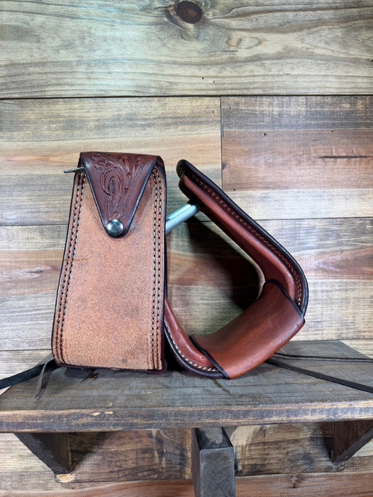 Stirrup Oiled Roughout D/O Paisley Flap