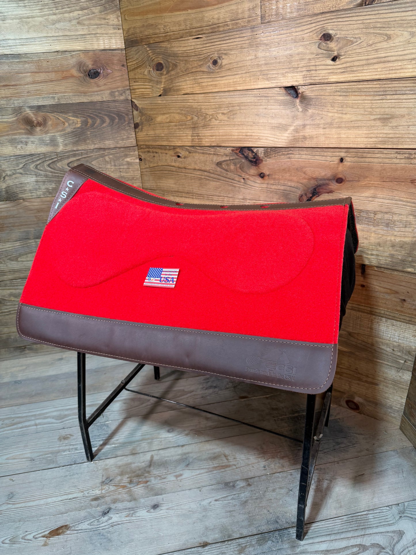 53 CSI Red Standard Western Cut Medium Saddle Pad