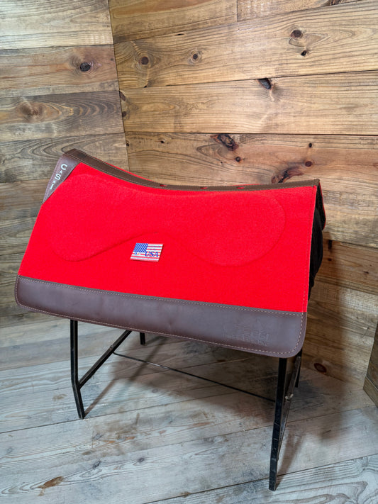 53 CSI Red Standard Western Cut Medium Saddle Pad