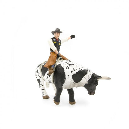 Little Buster's Bucking Bull & Rider Black & White