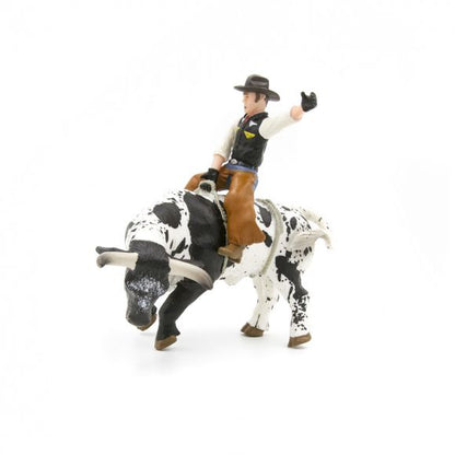Little Buster's Bucking Bull & Rider Black & White