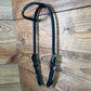 Cheaney One Ear Black Headstall w/ Copper Feather Buckle