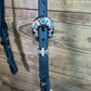 Cheaney One Ear Black Headstall w/ Copper Feather Buckle