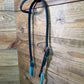 36 Headstall Cheaney Black HS Silver/Turq.