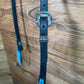 36 Headstall Cheaney Black HS Silver/Turq.