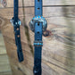 39 Headstall Cheaney Black QC HS Silver/Turq.
