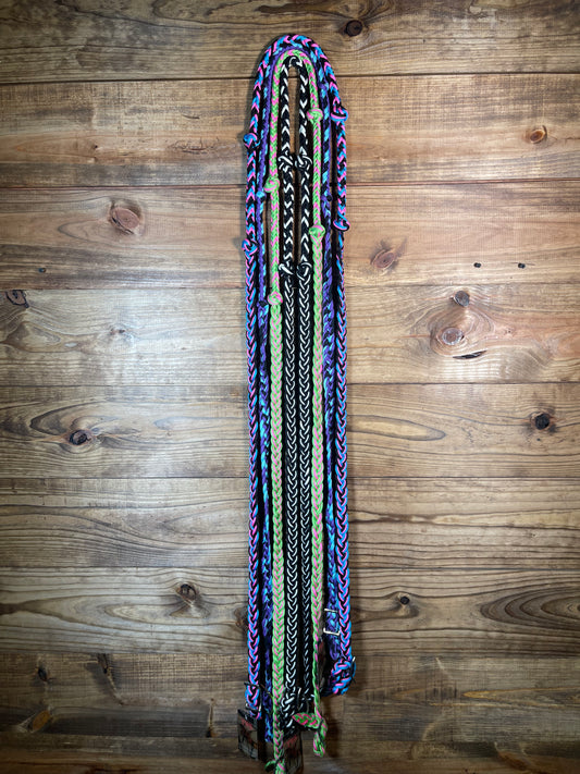 Braided Nylon Barrel Reins w/ Knots