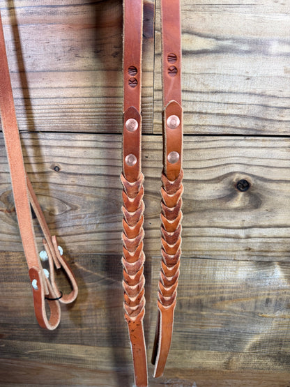 KW Leather 8ft Quick Connect Split Rein