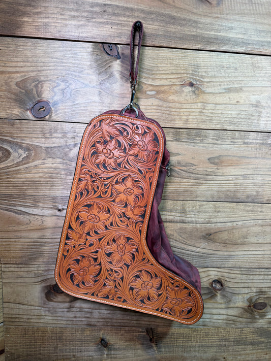 Chris Lamance Tooled Leather Boot Bag