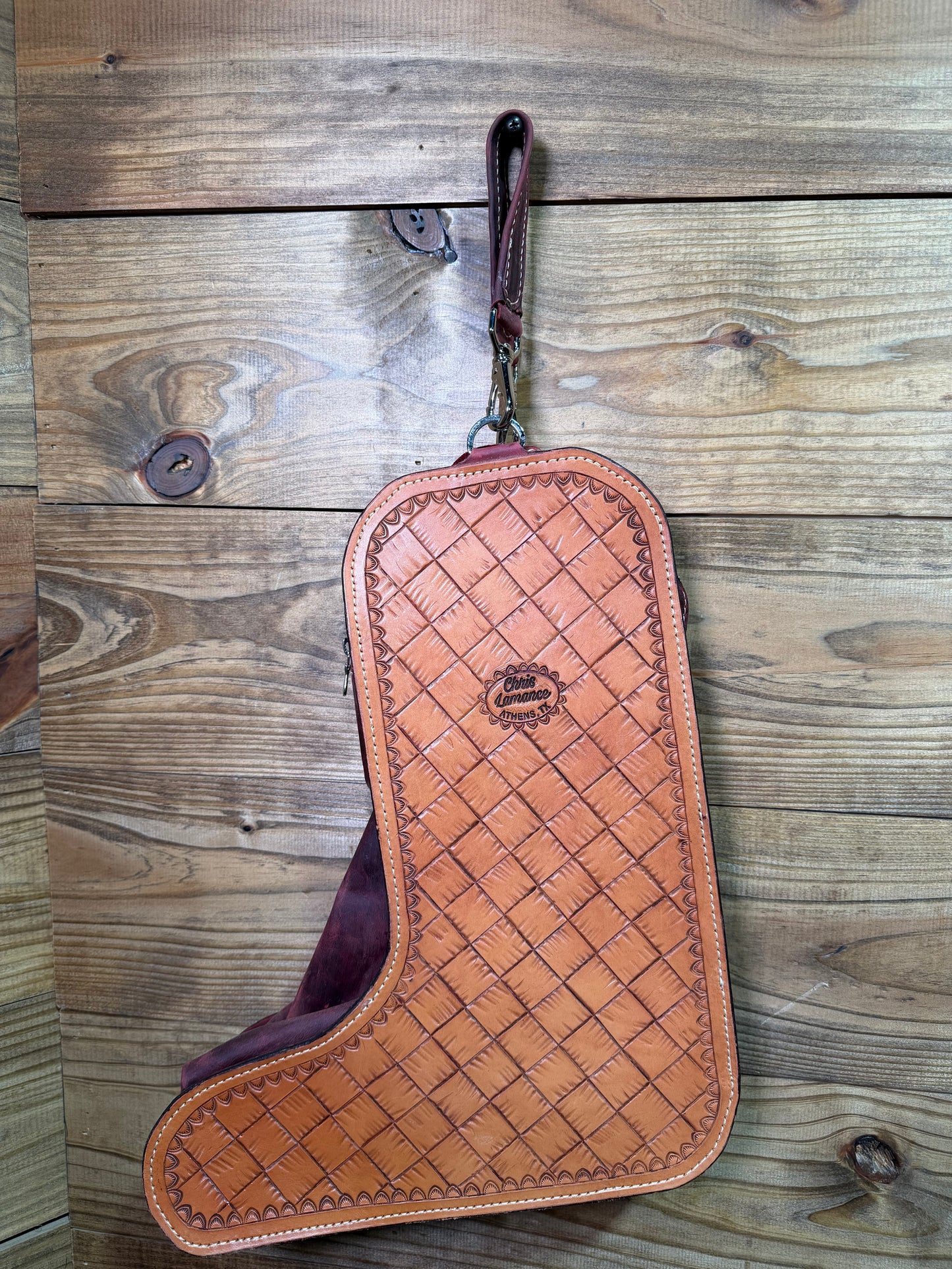 Chris Lamance Tooled Leather Boot Bag