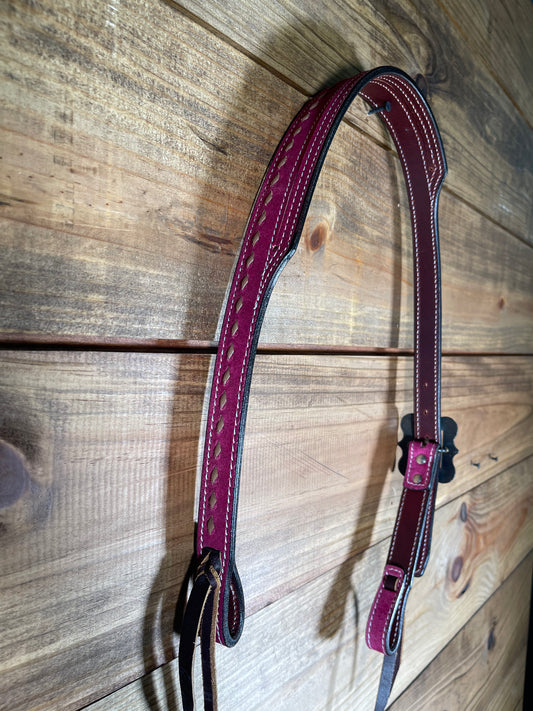 Colored Buck Stitch Slit Headstalls