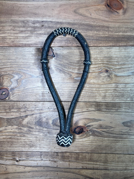 Rawhide Bosal all Black w/ White Stripes