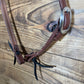 Dark Oil Slit Ear Stitched Headstall