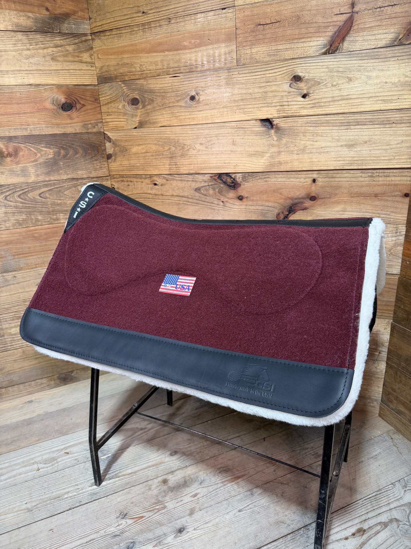 13 CSI Burgandy Standard Western Cut Large Saddle Pad