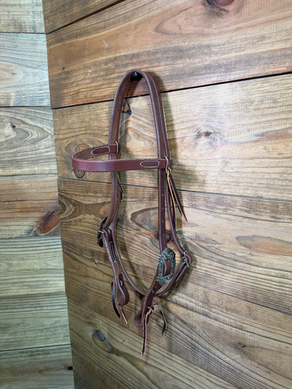 Browband Headstall w/ Tooled Stainless Buckle