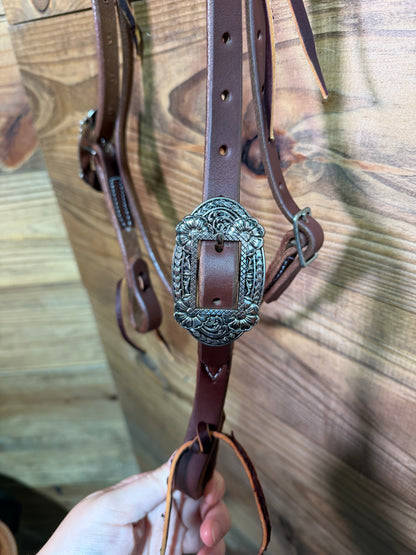 Browband Headstall w/ Tooled Stainless Buckle