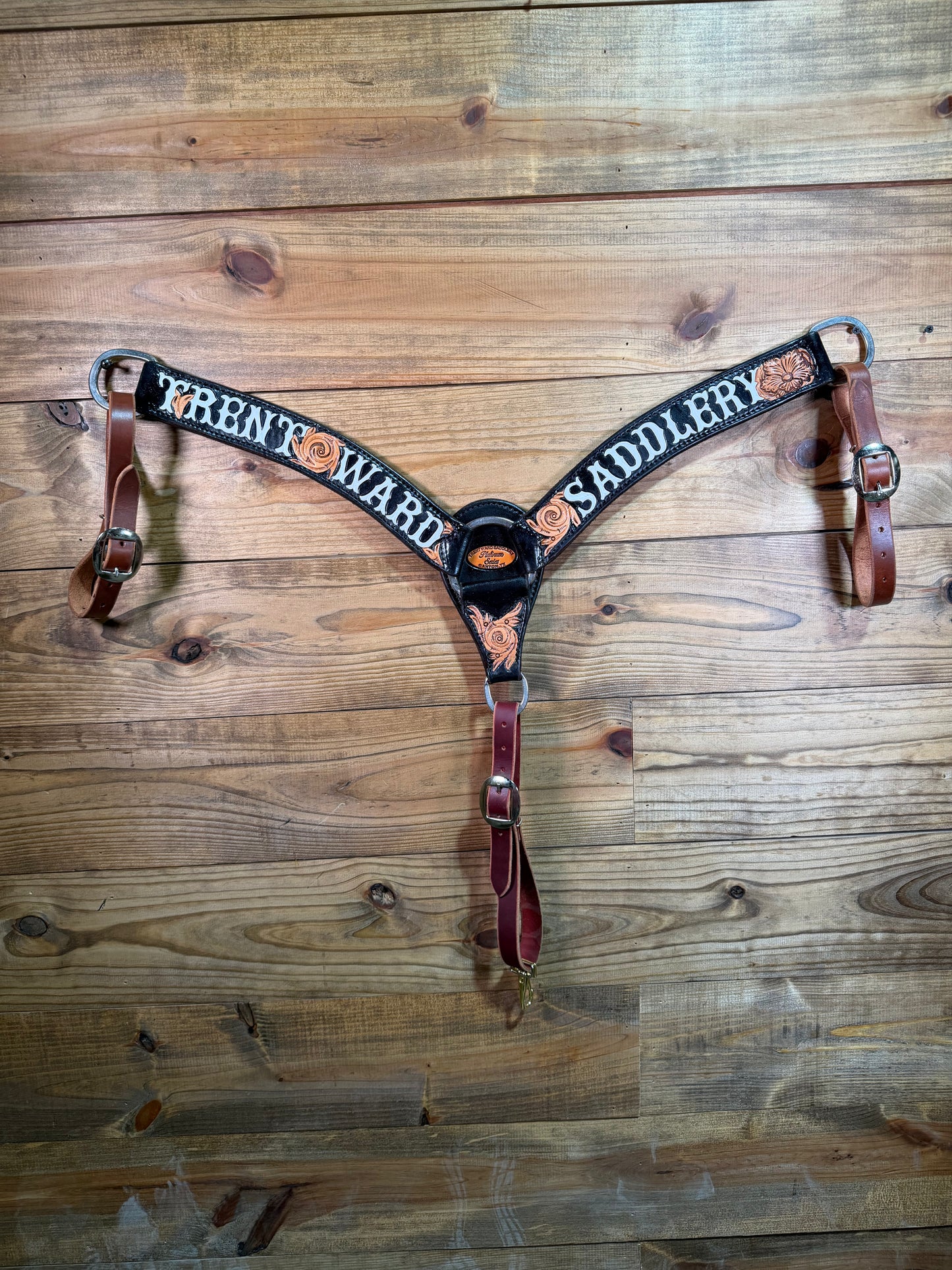 BC80 TWS 2" Black Dyed Tooled Breast Collar