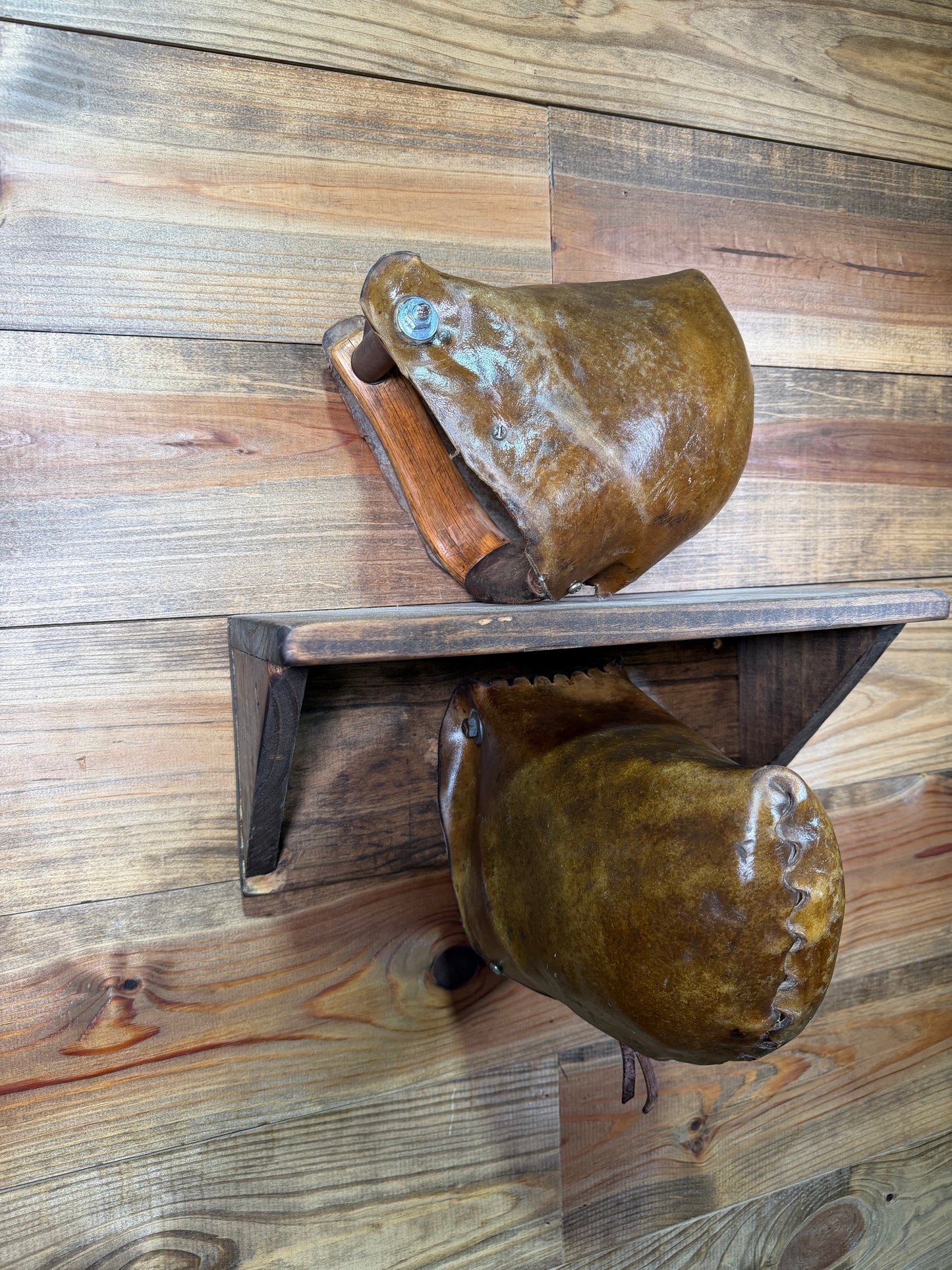 USEDTACK181 Rawhide Tapadero Stirrups