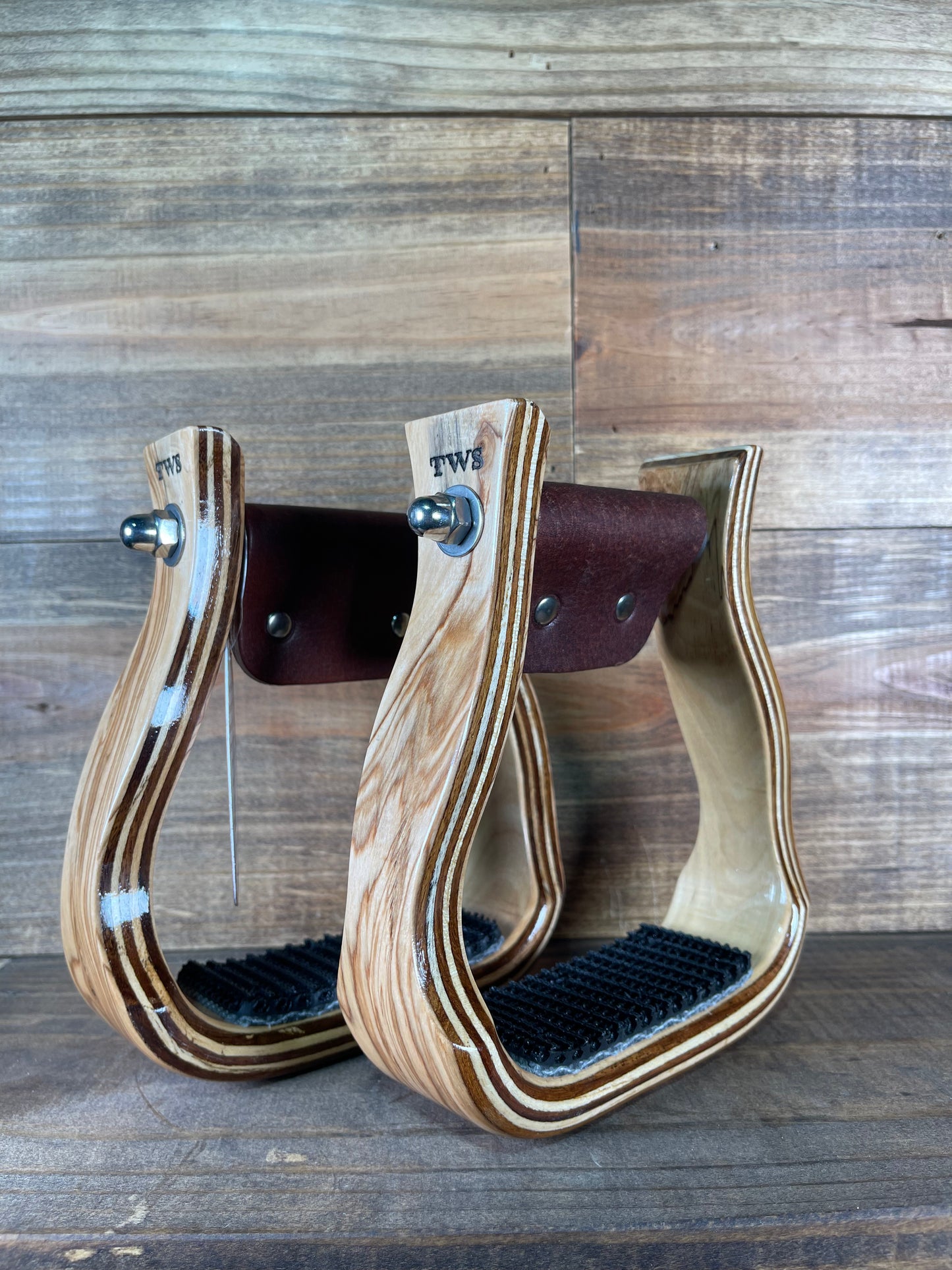 2" Maple Stained Barrel Stirrups