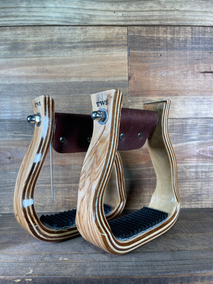 2" Maple Stained Barrel Stirrups