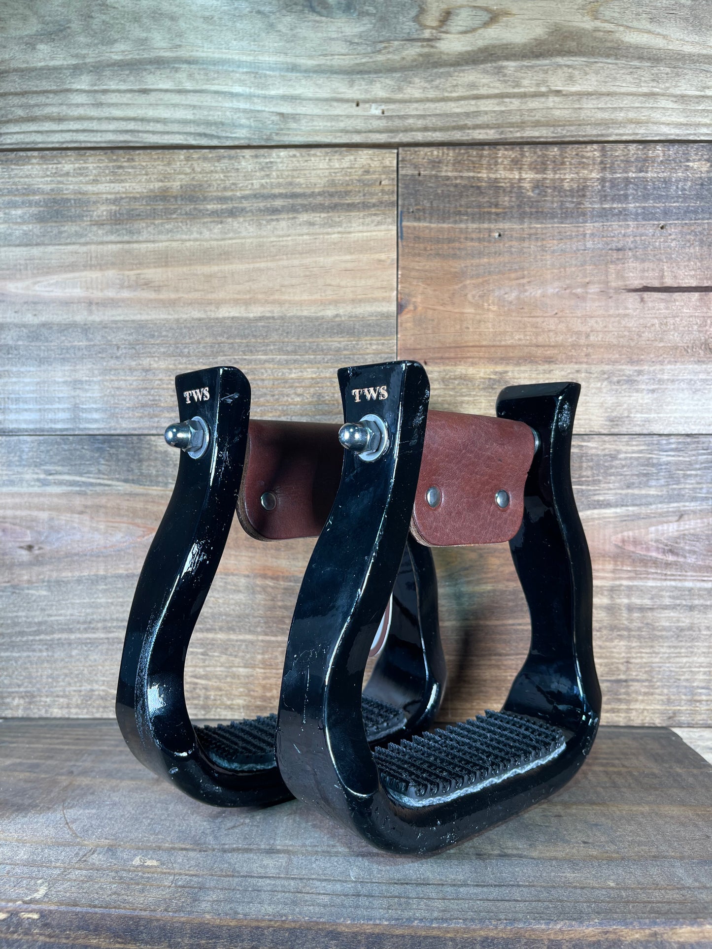 2" Black Stained Barrel Stirrups