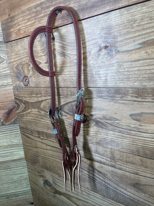 Cheaney Slide Ear Snake Tooled Headstall