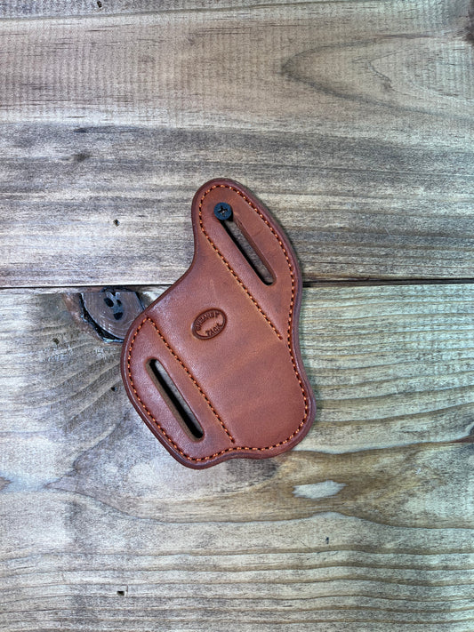 Cheaney 3 1/2" Knife Sheath Dark Oil Orange Stitching 01