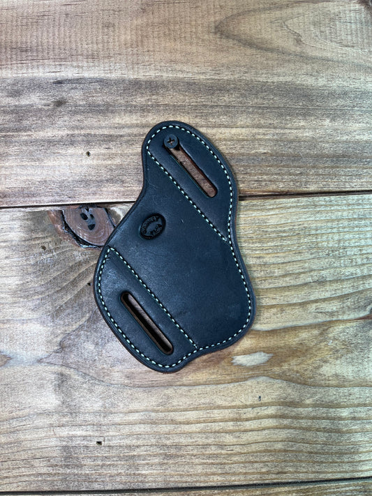 Cheaney 4" Chocolate Dark Oil Knife Sheath White Stitching 04