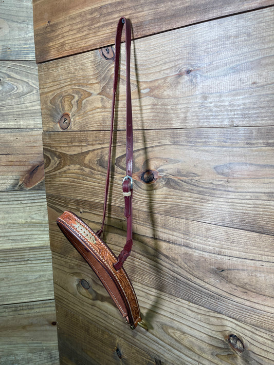 Floral with Rawhide Tie-Down Nosebands