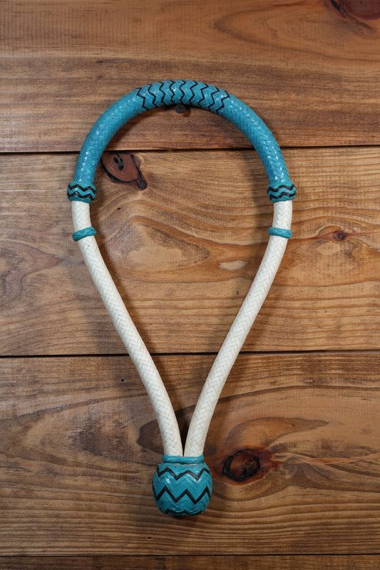 Rawhide Bosal White w/ Blue Nose & Black Lines