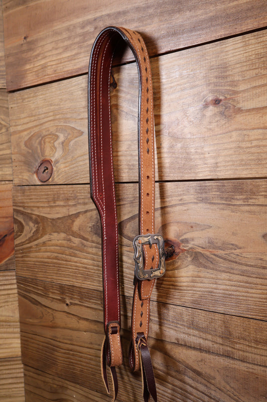 Roughout Buckstitch Split-Ear w/ Antique Square Buckle
