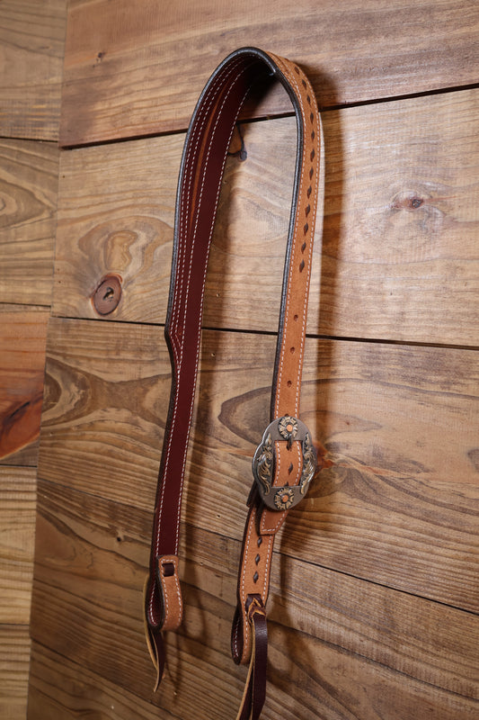 Roughout Buckstitch Split-Ear w/ Antique Floral Buckle