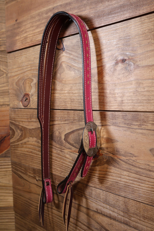 Hot Pink Buckstitch Split-Ear w/ Oval Buckle