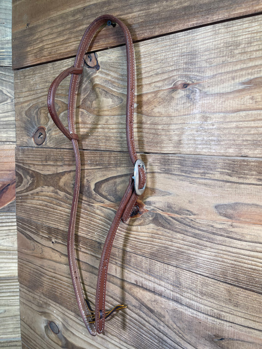 Medium Oil Double Stitched Slide Ear Headstall