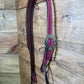 Hot Pink Buckstitch Split-Ear w/ Antique Floral Buckle