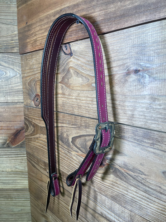 Hot Pink Buckstitch Split- Ear w/ Square Buckle