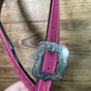 Hot Pink Buckstitch Split- Ear w/ Square Buckle