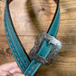 Turquoise Buckstitch Split Ear w/ Square Buckle