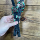 Cheaney Black Quick Change One-Ear Headstall w/ Flower & Green Buckle