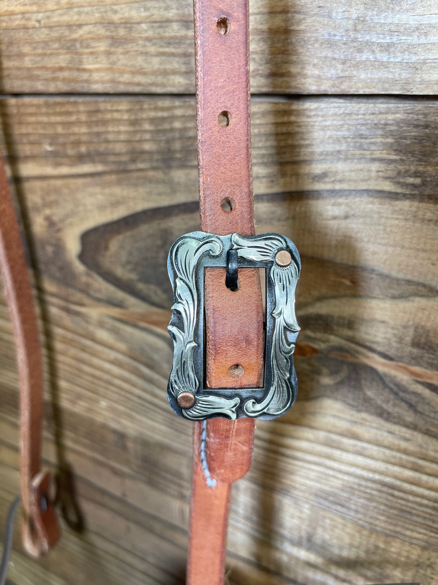 H1075 5/8" Split- Ear w/ Custom Square Floral Buckle