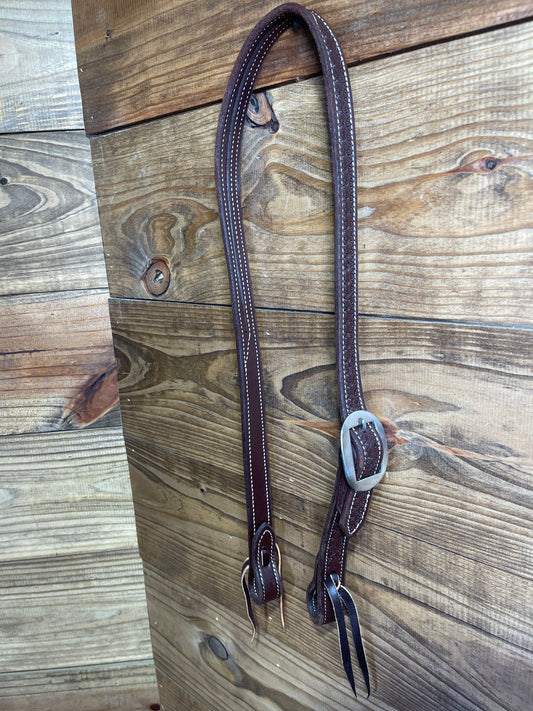 Dark Oil Big 1/2 Flower & Twisted Wire Split- Ear Headstall