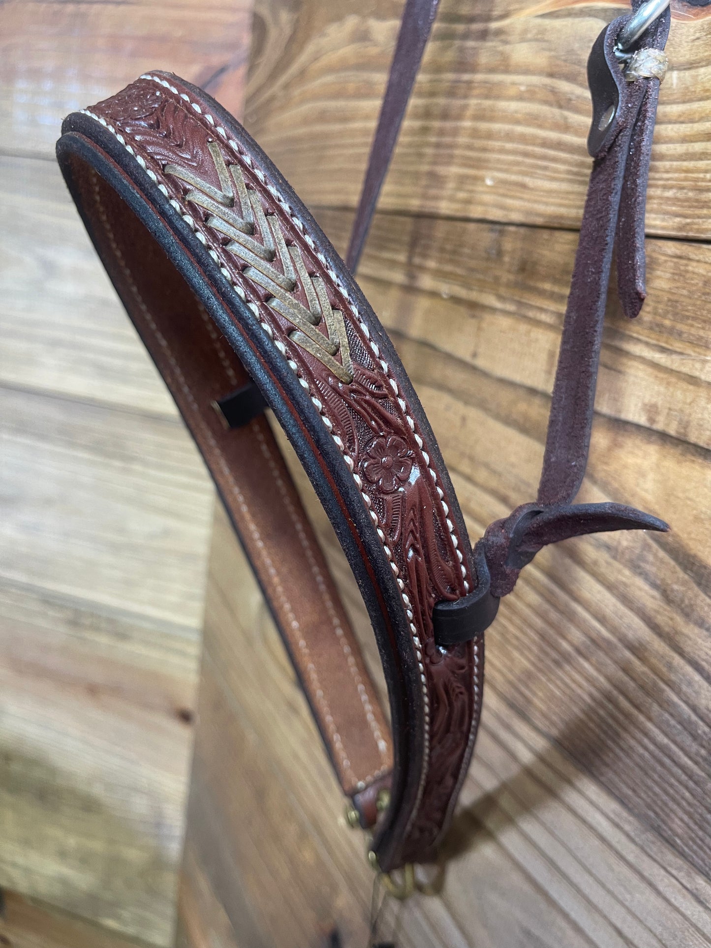 Dark Oiled Floral Tooling w/ Rawhide Arrows