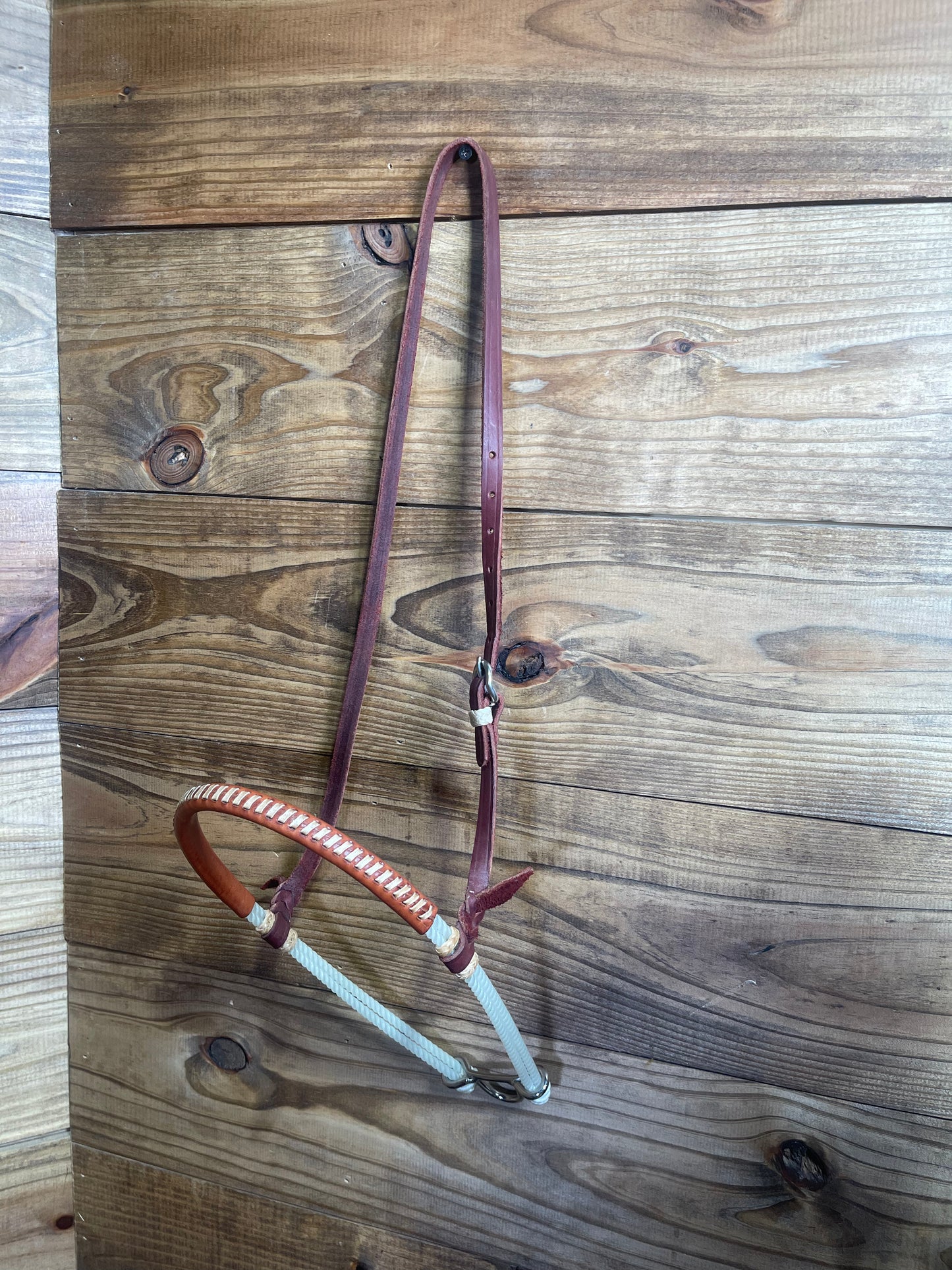 3/4" Double Rope Noseband w/ Regular Rawhide Lace