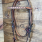 Cowboy Tack Brown Buckstitch Browband Headstall w/ Gold Flower Buckle
