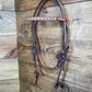 Cowboy Tack Brown Buckstitch Browband Headstall w/ Silver Flower Buckle